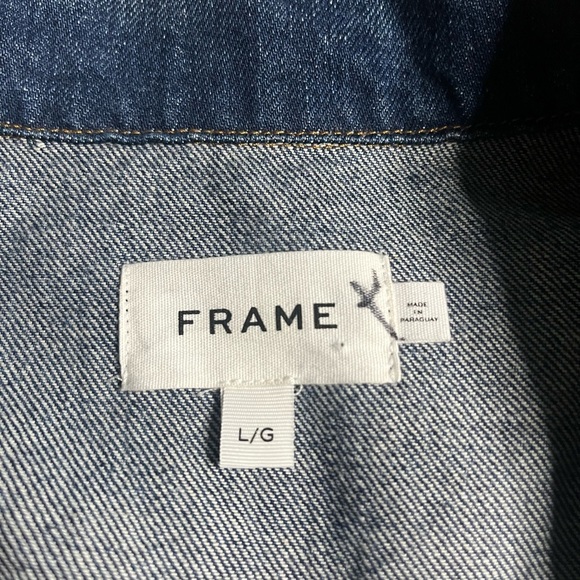 NWOT Frame- Reconstructed Denim Jacket. Size L - Picture 8 of 13